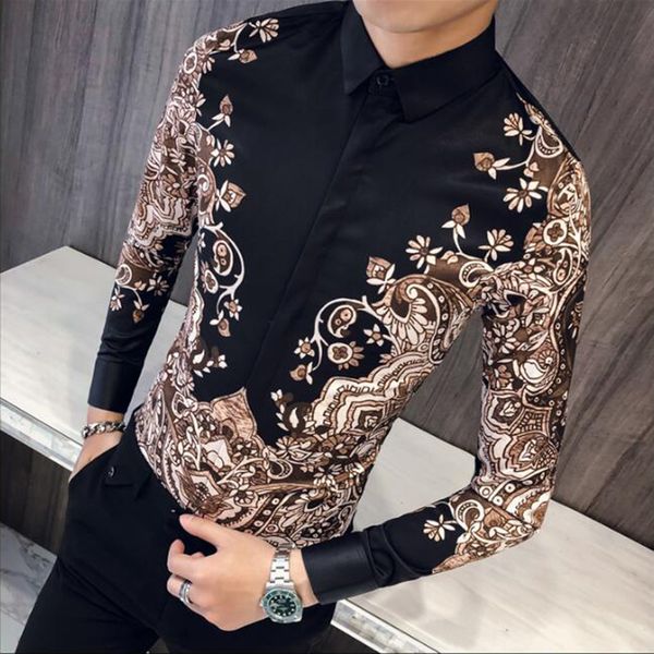 men fashion shirt men long sleeve 2020 hawaiian shirt latest mens fashion shirts summer luxury, White;black 
men fashion shirt men long sleeve 2020 hawaiian shirt latest mens fashion shirts summer luxury, White;black