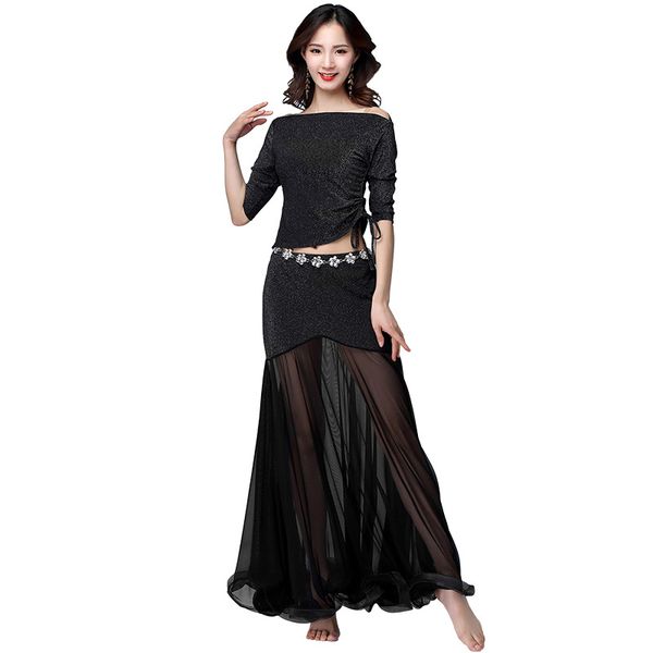 new fashion women belly dance clothing stretchy shinny fabric off shoulder ruffles maxi long skirts bellydance costume set 2pcs, Black;red
new fashion women belly dance clothing stretchy shinny fabric off shoulder ruffles maxi long skirts bellydance costume set 2pcs, Black;red