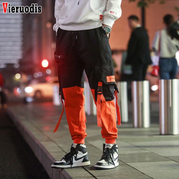 men patchwork casual joggers cargo pants new men loose hip hop streetwear korean pocket harem pants ankle length trousers, Black
men patchwork casual joggers cargo pants new men loose hip hop streetwear korean pocket harem pants ankle length trousers, Black