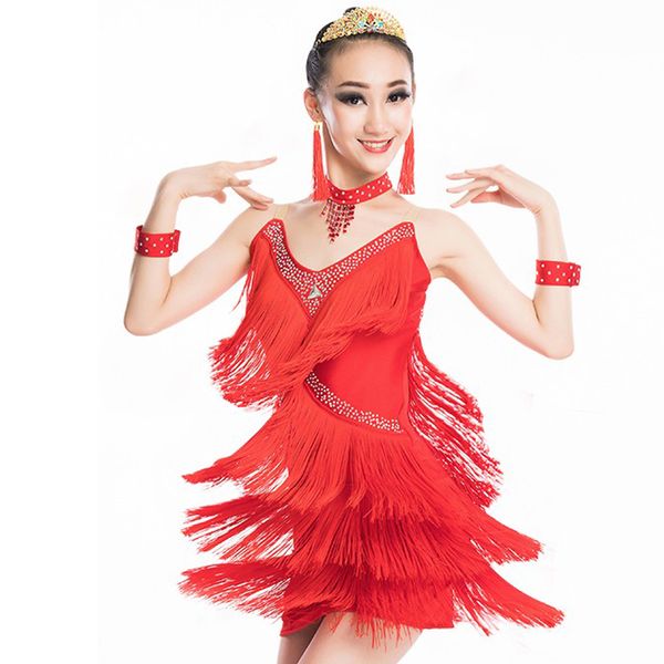 new arrival latin dance dress for girls children thick fringe dance wear white tango dress competitive black latin bl1661, Black;red
new arrival latin dance dress for girls children thick fringe dance wear white tango dress competitive black latin bl1661, Black;red