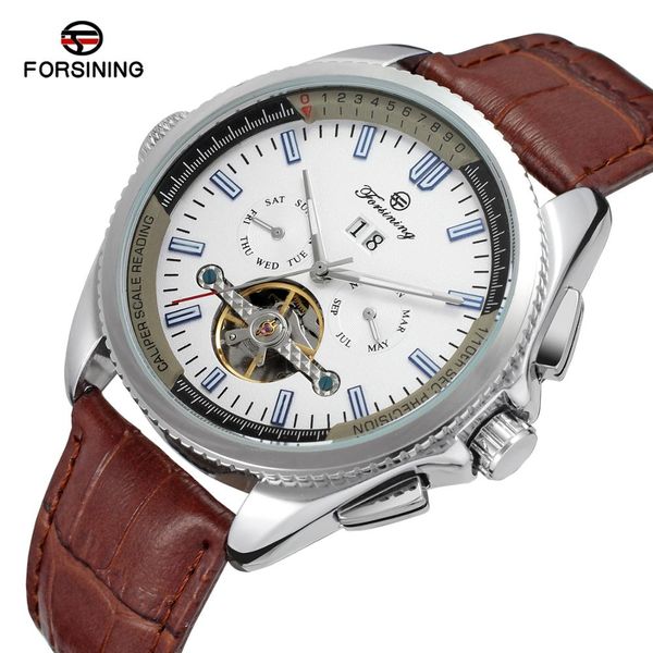forsining navigator series brown leather tourbillion watch blue dial calendar display men automatic watch clock, Slivery;brown
forsining navigator series brown leather tourbillion watch blue dial calendar display men automatic watch clock, Slivery;brown