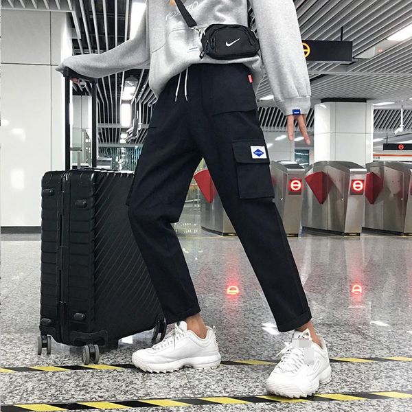 men's japanese straight harem vintage high street trousers fashion cargo cotton sportswear side pocket pants joggers men pants, Black
men's japanese straight harem vintage high street trousers fashion cargo cotton sportswear side pocket pants joggers men pants, Black