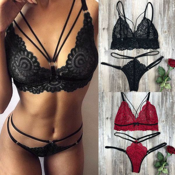 bras sets ladies women lace bra bandage strappy exotic lingerie g-string thong nightwear sleepwear sissy female babydoll, Red;black
bras sets ladies women lace bra bandage strappy exotic lingerie g-string thong nightwear sleepwear sissy female babydoll, Red;black