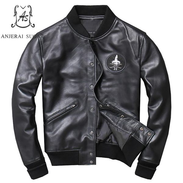 plus size genuine leather jacket men black o-neck zipper s - 4xl real sheepskin embroidery motorcycle bomber baseball jackets
plus size genuine leather jacket men black o-neck zipper s - 4xl real sheepskin embroidery motorcycle bomber baseball jackets