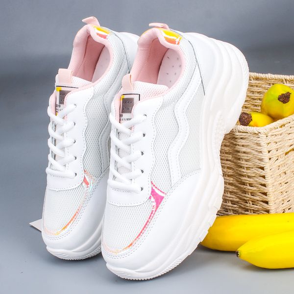 breathable mesh trainers chunky heels 5cm women's platform sneakers women shoes casual female white mesh shoes, Black
breathable mesh trainers chunky heels 5cm women's platform sneakers women shoes casual female white mesh shoes, Black