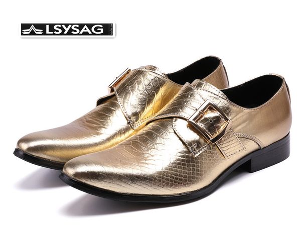 fashion gold genuine leather men monk strap shoes square toe business men oxfords shoes wedding dress, Black
fashion gold genuine leather men monk strap shoes square toe business men oxfords shoes wedding dress, Black