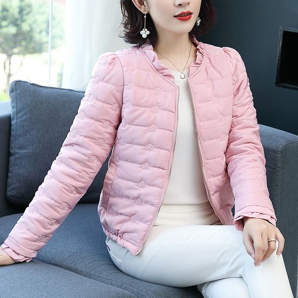 new arrival women spring autumn clothes light warm jacket puffer solid color slim coat pink female household, Black
new arrival women spring autumn clothes light warm jacket puffer solid color slim coat pink female household, Black