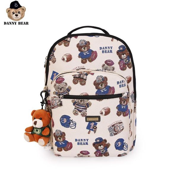 danny bear bear series backpack fashion zipper fabric casual student bagpack travel bag dmdb9115009-193w