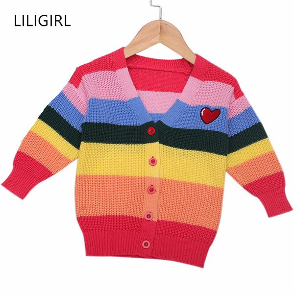 liligirl 2019 new baby girls cute cardigan sweater long-sleeve kids rainbow striped cotton knitwear for children clothes, Blue
liligirl 2019 new baby girls cute cardigan sweater long-sleeve kids rainbow striped cotton knitwear for children clothes, Blue