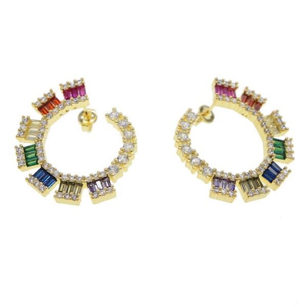 hoop & huggie gold silver color earring rainbow square cz stone pave round stud for women crystal wedding party jewelry, Golden;silver
hoop & huggie gold silver color earring rainbow square cz stone pave round stud for women crystal wedding party jewelry, Golden;silver