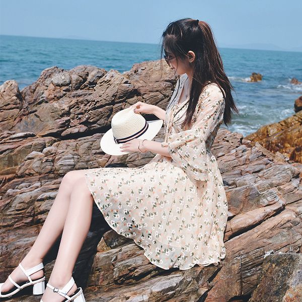 mystery show han edition 2018 summer new sweet floral chiffon dress dress of tall waist show thin a word mx17b1322, Black;gray
mystery show han edition 2018 summer new sweet floral chiffon dress dress of tall waist show thin a word mx17b1322, Black;gray