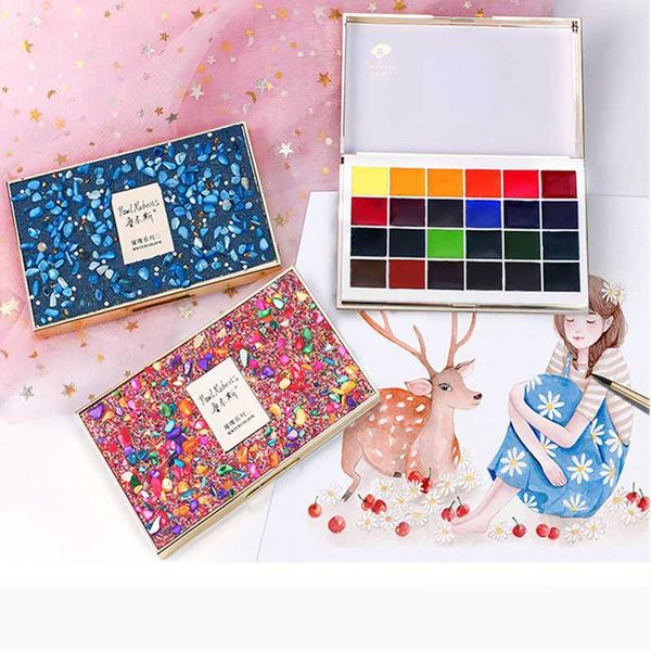 12/24 colors watercolor paints set portable solid cake travel pocket professional solid pigment artist art supplies with gem box
12/24 colors watercolor paints set portable solid cake travel pocket professional solid pigment artist art supplies with gem box