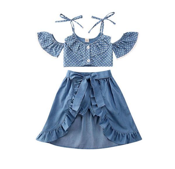 2020 summer baby girl костюм dot suspender top denim шорты юбка трехкомпонентная набор детей одежда e21148, White
2020 summer baby girl костюм dot suspender top denim шорты юбка трехкомпонентная набор детей одежда e21148, White