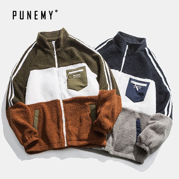 retro men lamb cashmere jackets zipper stand collar oversize hip hop streetwear harajuku patchwork warm winter men's jackets, Black;brown
retro men lamb cashmere jackets zipper stand collar oversize hip hop streetwear harajuku patchwork warm winter men's jackets, Black;brown