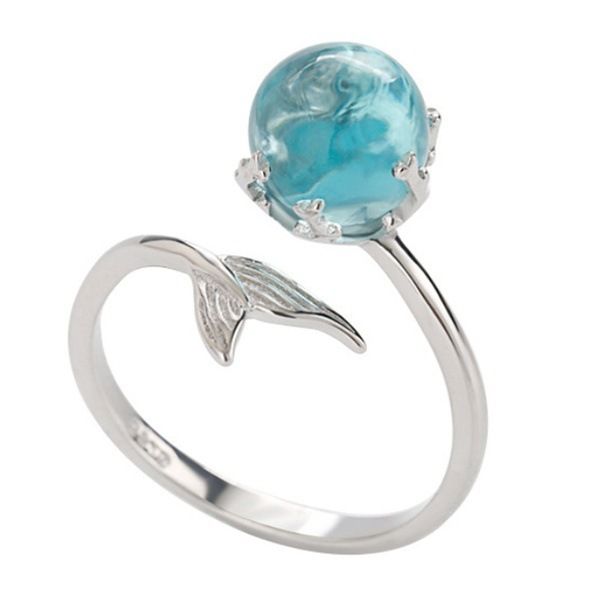 wholesale silver plated mermaid foam ring tik tok the same blue crystal fish tail adjustable ring., Golden;silver
wholesale silver plated mermaid foam ring tik tok the same blue crystal fish tail adjustable ring., Golden;silver
