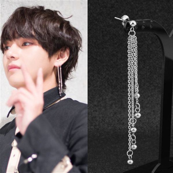 punk kpop dna korean star bangtan boys geometry stainless steel beads stud earring tassel long earrings for men women, Golden;silver
punk kpop dna korean star bangtan boys geometry stainless steel beads stud earring tassel long earrings for men women, Golden;silver