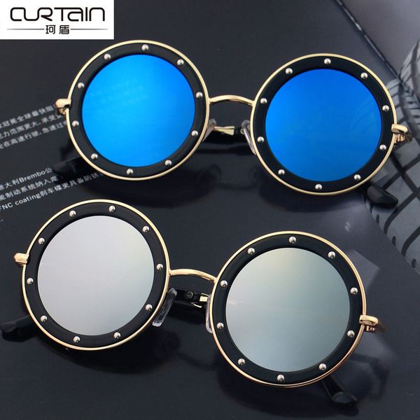 2019 new arrived kids sunglasses 3-9 years vintage round boys girls sun glasses rivets cute eyewear uv400 child glasses n305, Blue
2019 new arrived kids sunglasses 3-9 years vintage round boys girls sun glasses rivets cute eyewear uv400 child glasses n305, Blue