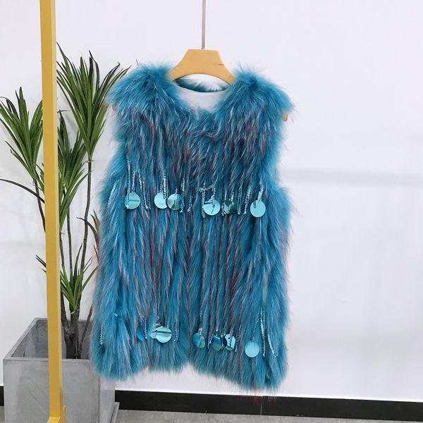 au1040 new open factory 2019 fashion stylish biling biling peacock blue raccoon fur vest, Black;white
au1040 new open factory 2019 fashion stylish biling biling peacock blue raccoon fur vest, Black;white
