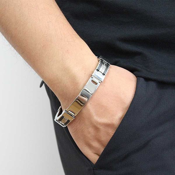 vintage black rubber buckle bracelet men stainless steel biker link chain bracelets men hand chain bracelets for women
vintage black rubber buckle bracelet men stainless steel biker link chain bracelets men hand chain bracelets for women