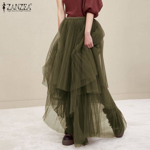 s 5xl 2020 summer mesh skirts vintage solid tulle pleated skirts zanzea women high waist ruffled long sundress faldas saia robe, Black
s 5xl 2020 summer mesh skirts vintage solid tulle pleated skirts zanzea women high waist ruffled long sundress faldas saia robe, Black