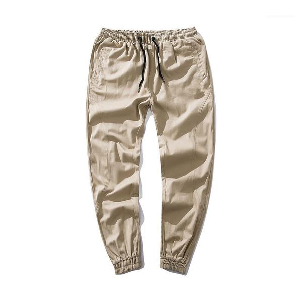 cargo pants fashion designer loose pencil pants mens hip pop solid drawstring pants mens spring autumn, Black