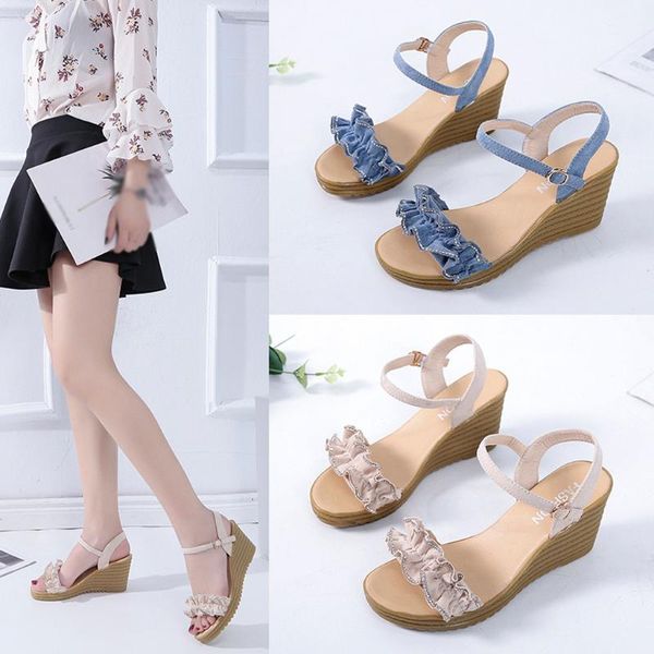 sandals women's fashion solid buckle strap leisure shoes wild wedge high heel sandalia feminina mujer 2020 shoes lace sandals
sandals women's fashion solid buckle strap leisure shoes wild wedge high heel sandalia feminina mujer 2020 shoes lace sandals