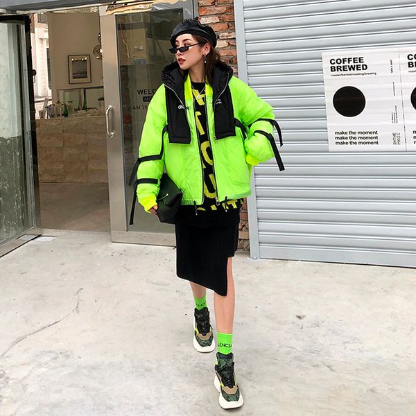 2019 winter coat women hip hop fluorescent green women's parka white winter jacket female casual down cotton jacket coat my256, Black
2019 winter coat women hip hop fluorescent green women's parka white winter jacket female casual down cotton jacket coat my256, Black