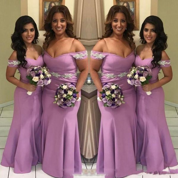 2020 lilac bridesmaid dresses mermaid off the shoulder lace applique floor length satin custom made plus size maid of honor gown, White;pink
2020 lilac bridesmaid dresses mermaid off the shoulder lace applique floor length satin custom made plus size maid of honor gown, White;pink