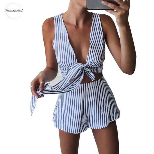 striped piece two jumpsuit set blue playsuits beach casual short pants rompers sleeveless v neck bodysuit sashes, Black;white
striped piece two jumpsuit set blue playsuits beach casual short pants rompers sleeveless v neck bodysuit sashes, Black;white
