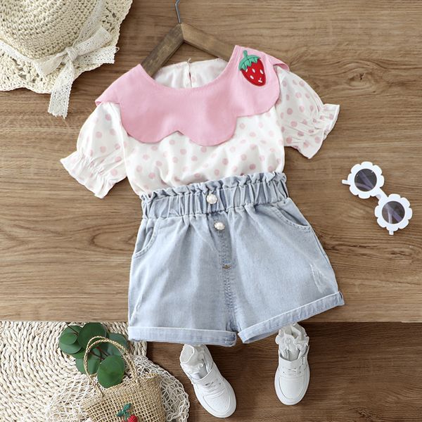 newborn baby girls summer clothes outfits sets polka dot t-shirt + high waist denim shorts suit for baby girls clothing sets, White
newborn baby girls summer clothes outfits sets polka dot t-shirt + high waist denim shorts suit for baby girls clothing sets, White
