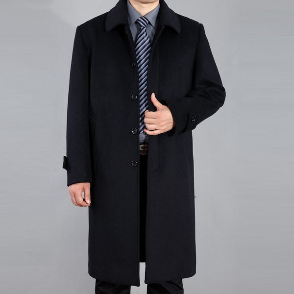 winter overcoat men long wool coat business casual turn-down collar clothing casaco masculino black grey coats hh132 
winter overcoat men long wool coat business casual turn-down collar clothing casaco masculino black grey coats hh132