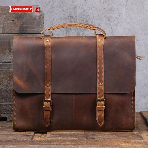 briefcases briefcase men's handbag 15.6 inch lapbag shoulder messenger file bags british first layer cowhide vintage simple leather
briefcases briefcase men's handbag 15.6 inch lapbag shoulder messenger file bags british first layer cowhide vintage simple leather