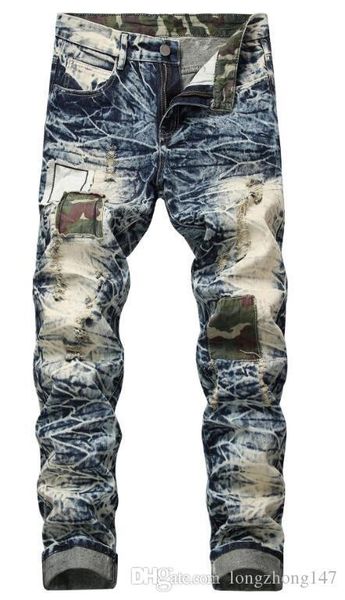 men biker jeans straight draped jeans elasticity trousers broken pants man's bleached rippid pants slim casual tie dye patchwork j, Blue
men biker jeans straight draped jeans elasticity trousers broken pants man's bleached rippid pants slim casual tie dye patchwork j, Blue