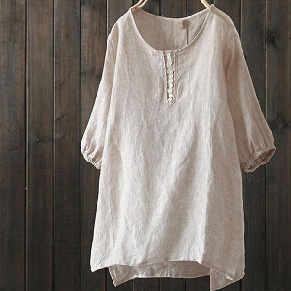 new women's o neck three quarter sleeve blouse pure color loose shirt ladies casual womens and blouse plus size summer, White
new women's o neck three quarter sleeve blouse pure color loose shirt ladies casual womens and blouse plus size summer, White