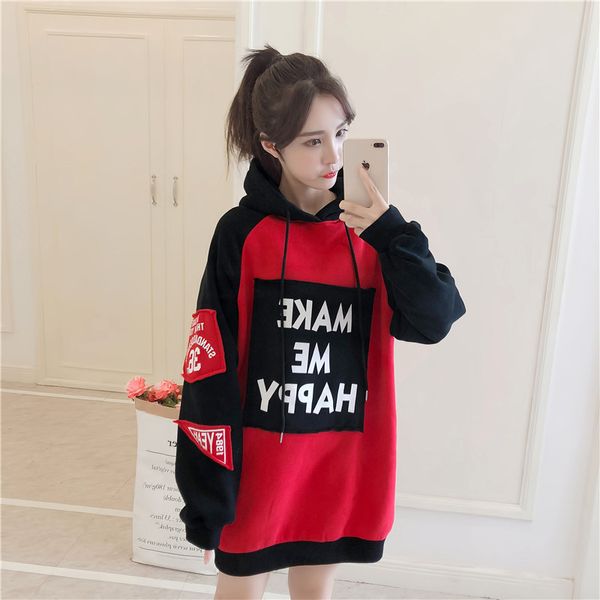 winter women long hoodies letter print hoody plus size xxl fleece warm sweet student female patchwork hoodie sweatshirt, Black
winter women long hoodies letter print hoody plus size xxl fleece warm sweet student female patchwork hoodie sweatshirt, Black