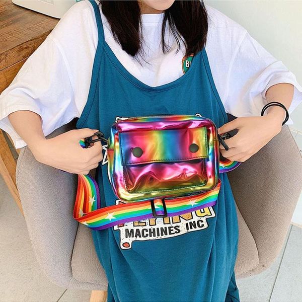 casual laser handbag european women plastic square shoulder messenger bags holographic printing splicing crossbody bag
casual laser handbag european women plastic square shoulder messenger bags holographic printing splicing crossbody bag