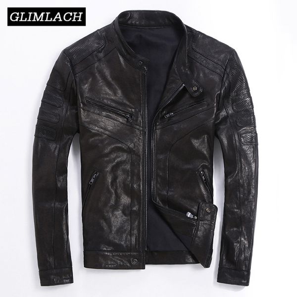 autumn quality goat skin genuine leather vintage motorcycle biker jackets men's black slim real leather jacket coats cool men
autumn quality goat skin genuine leather vintage motorcycle biker jackets men's black slim real leather jacket coats cool men