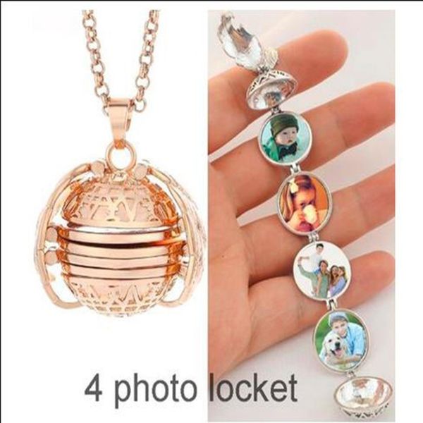 magic 4 p pendant memory floating locket necklace angel wings flash box fashion album box pandent necklaces dropshipping, Silver