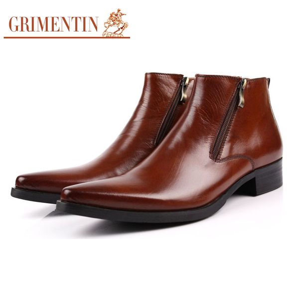 grimentin 2020 men boots genuine leather pointed toe fashion classic business office formal ankle boots men shoes male size:37-46, Black
grimentin 2020 men boots genuine leather pointed toe fashion classic business office formal ankle boots men shoes male size:37-46, Black