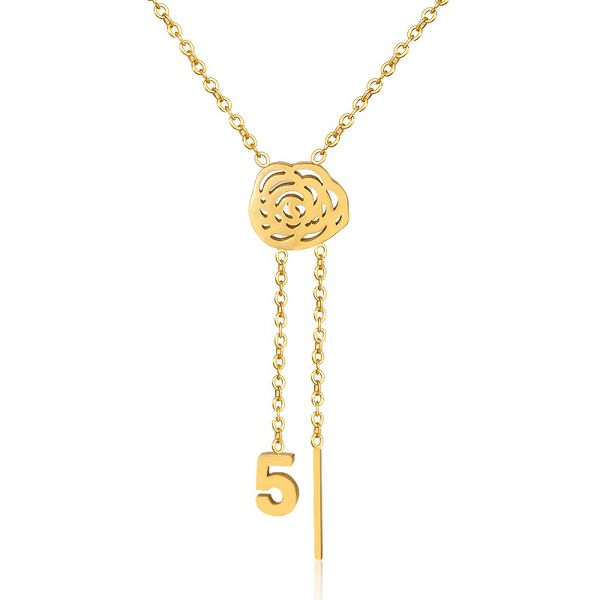 51 number pendant necklace jewelry accessories stainless steel flower & number gold chain necklace for women anniversary gift, Silver
51 number pendant necklace jewelry accessories stainless steel flower & number gold chain necklace for women anniversary gift, Silver
