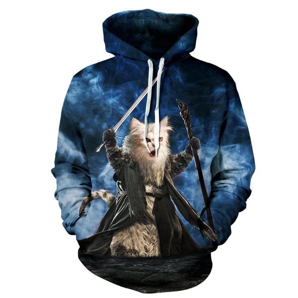 anime explosion 3d digital print series hoodie men's sweatshirt hob-05, Black