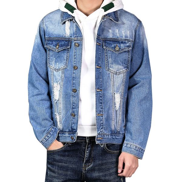 moruancle fashion men's ripped denim jackets with holes destroyed jean jacket outerwear distressed washed blue, Black;brown
moruancle fashion men's ripped denim jackets with holes destroyed jean jacket outerwear distressed washed blue, Black;brown
