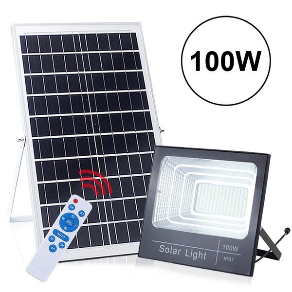 

100 Вт Солнечный Прожектор Уличные фонари 196 LED Открытый IP67 Водонепроницаемый с Пул