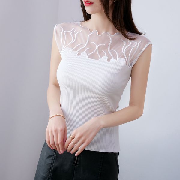 tank women streetwear summer womens clothing solid embroidered mesh splicing thread cotton vest lace slim bottom top, White
tank women streetwear summer womens clothing solid embroidered mesh splicing thread cotton vest lace slim bottom top, White