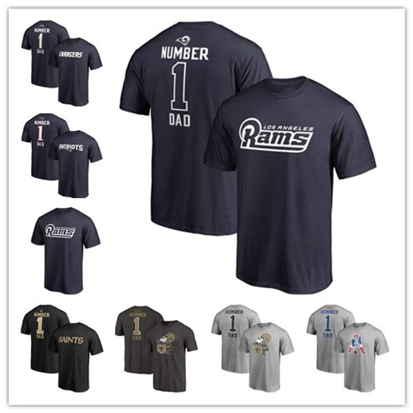 2019 Fathers Day Los Angeles Pro Line Chargers Greatest Rams Number 1 DAD Miami T-Shirt Dolphins Retro Gray Minnesota Free Shipping Vikings