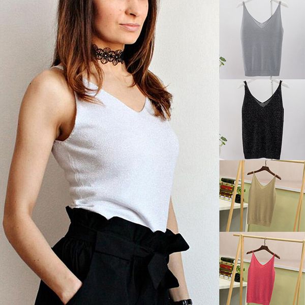 knitted tank women v neck sleeveless vest summer ladies slim strap tank female clothes, White
knitted tank women v neck sleeveless vest summer ladies slim strap tank female clothes, White