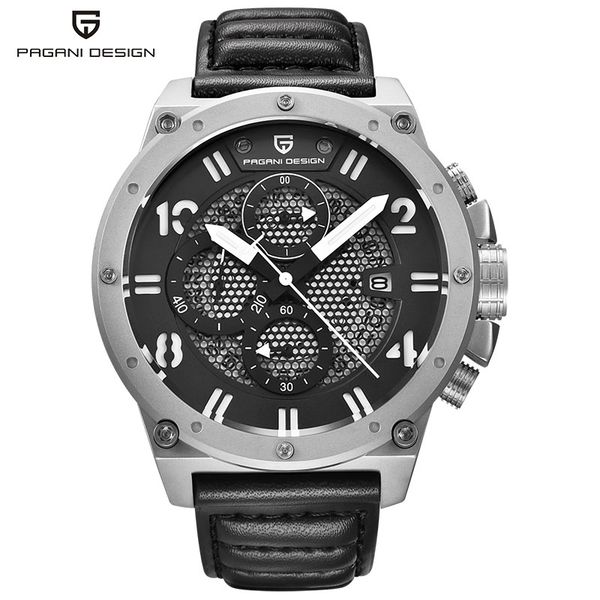 pagani waterproof wistwatch chronograph sports watches men leather quartz watch relogio masculino 2019, Slivery;brown
pagani waterproof wistwatch chronograph sports watches men leather quartz watch relogio masculino 2019, Slivery;brown
