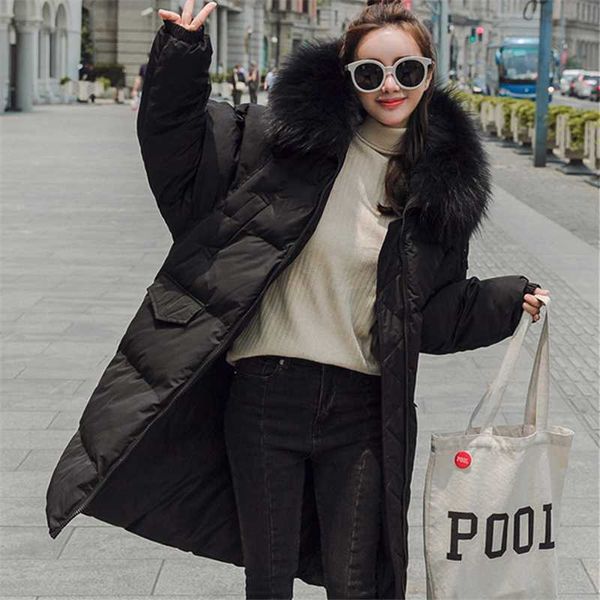 women's down & parkas long section cotton coat female 2021 winter thick warm fur collar hooded bread clothing jacket tide h00914, Black
women's down & parkas long section cotton coat female 2021 winter thick warm fur collar hooded bread clothing jacket tide h00914, Black