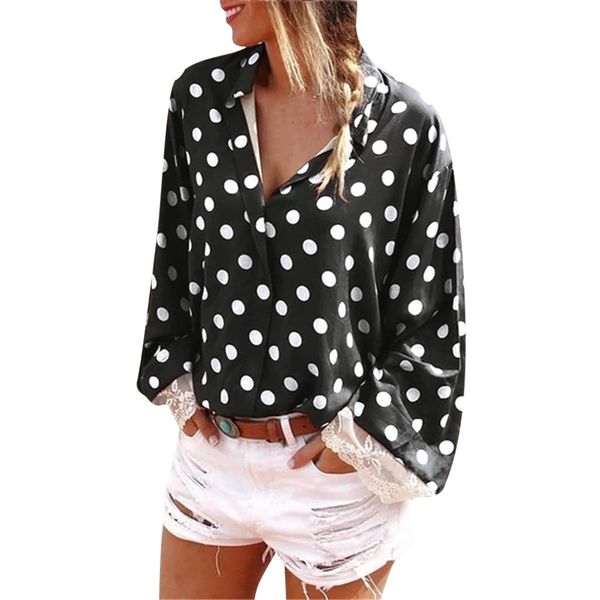 fashion 2019 women dot black blouse v-neck plus size wavepoint printing long sleeves easy shirt women blouse polka dots, White
fashion 2019 women dot black blouse v-neck plus size wavepoint printing long sleeves easy shirt women blouse polka dots, White