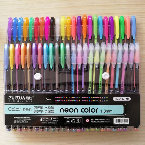48 colors gel pens set, glitter gel pen for coloring books journals drawing doodling art markers
48 colors gel pens set, glitter gel pen for coloring books journals drawing doodling art markers